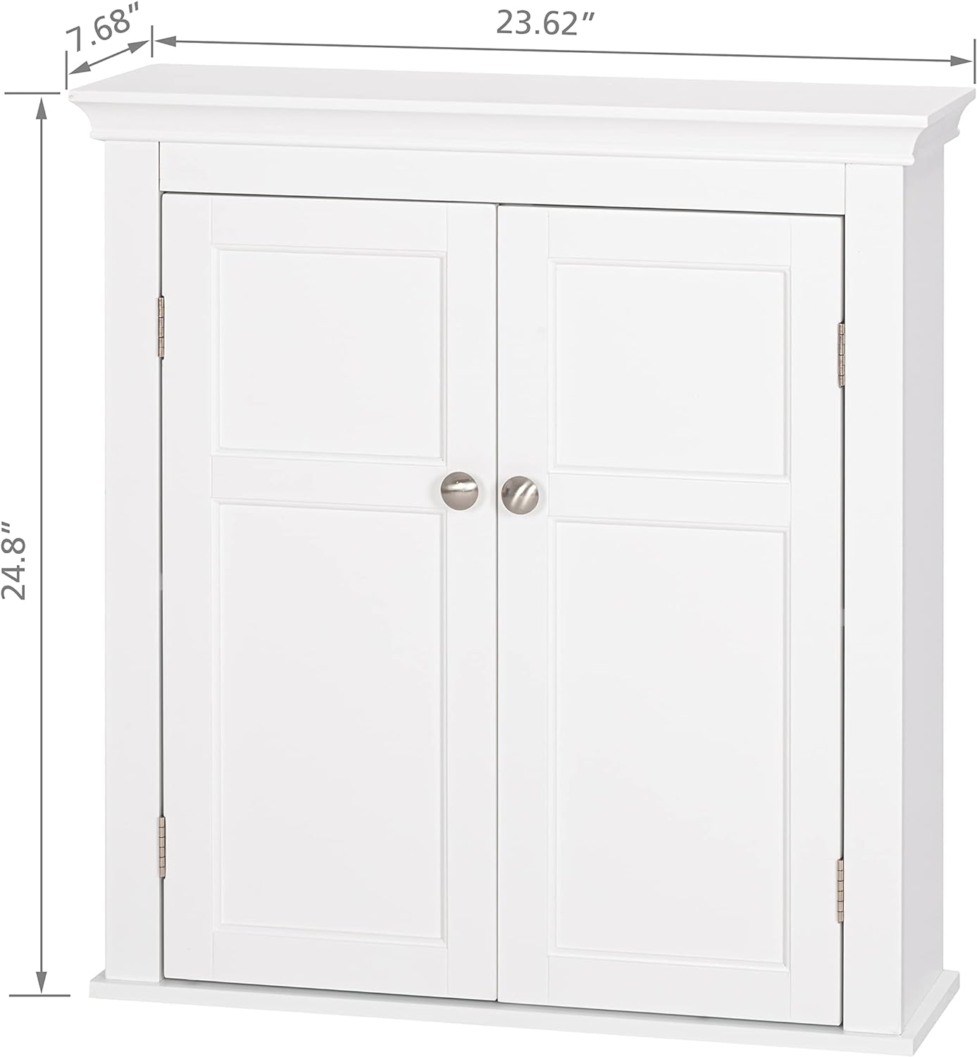 Bathroom wall cabinet, bathroom cabinet wall mounted with door and adjustable shelf, toilet wooden hanging cabinet, white