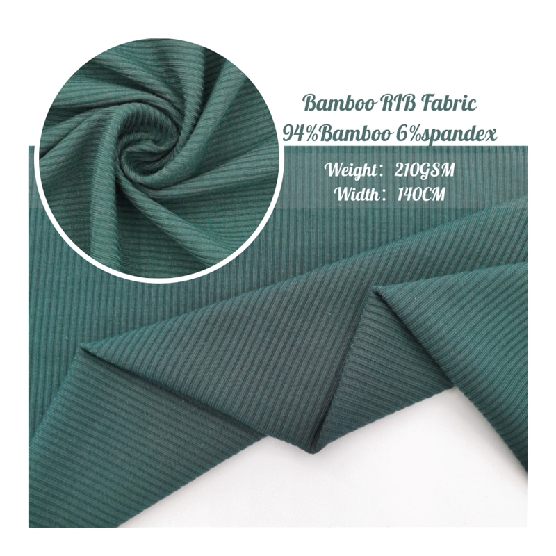 Good price 210gsm bamboo fabric knitted 2*2 rib jersey bamboo fabric for Bedding