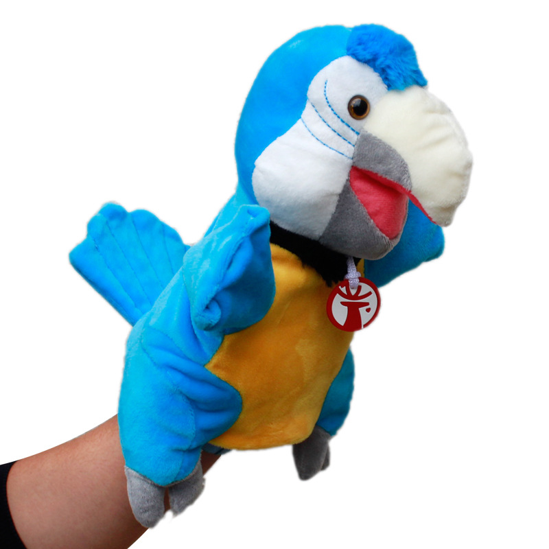 Стоковый Лот попугай животных handdoll оптом детский обучения производительности плюшевые игрушки ручной кукла марионетка