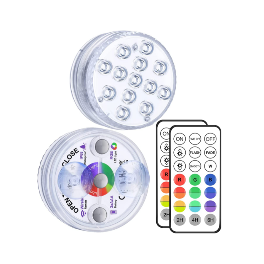 Hot Selling RF Control mini submersible led lights pond submersible lights qoolife submersible led lights remote control battery