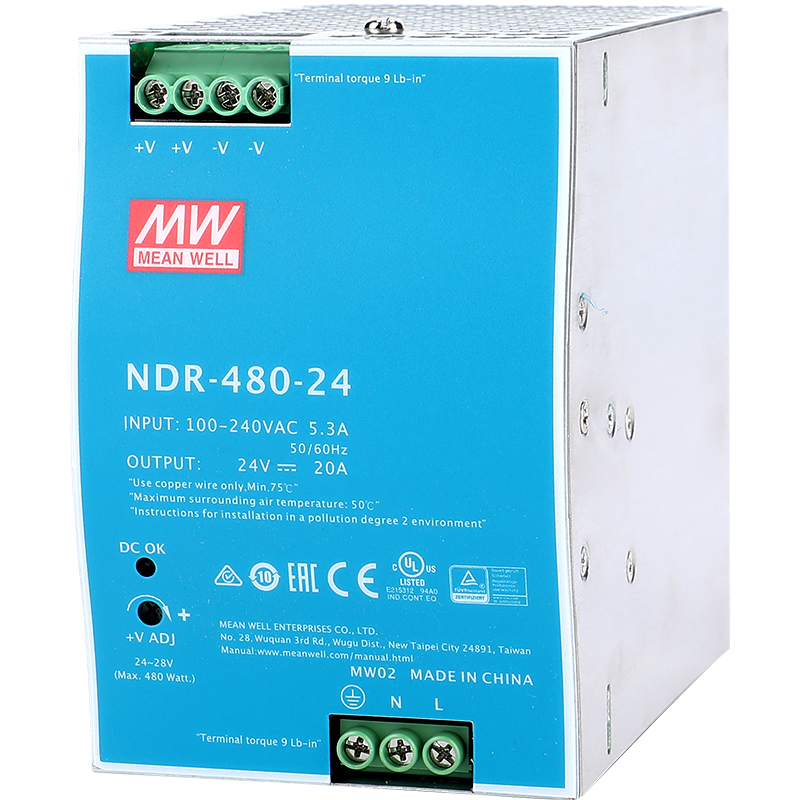 NDR MEANWELL 240-24 DC 120/75 24v/12v/48v направляющая рельса 10a/5a импульсный источник питания EDR