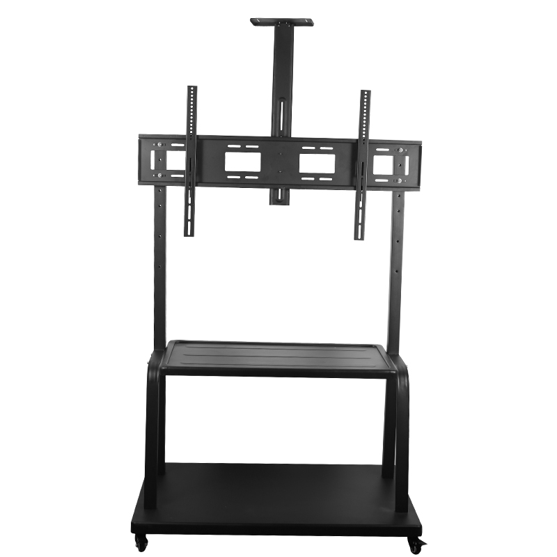 55-100inch Rolling TV/Monitor Stand mobile Cart Wheel Mount With shelf/ Tray Height Adjustable Tilt swivel LCD LED Display floor