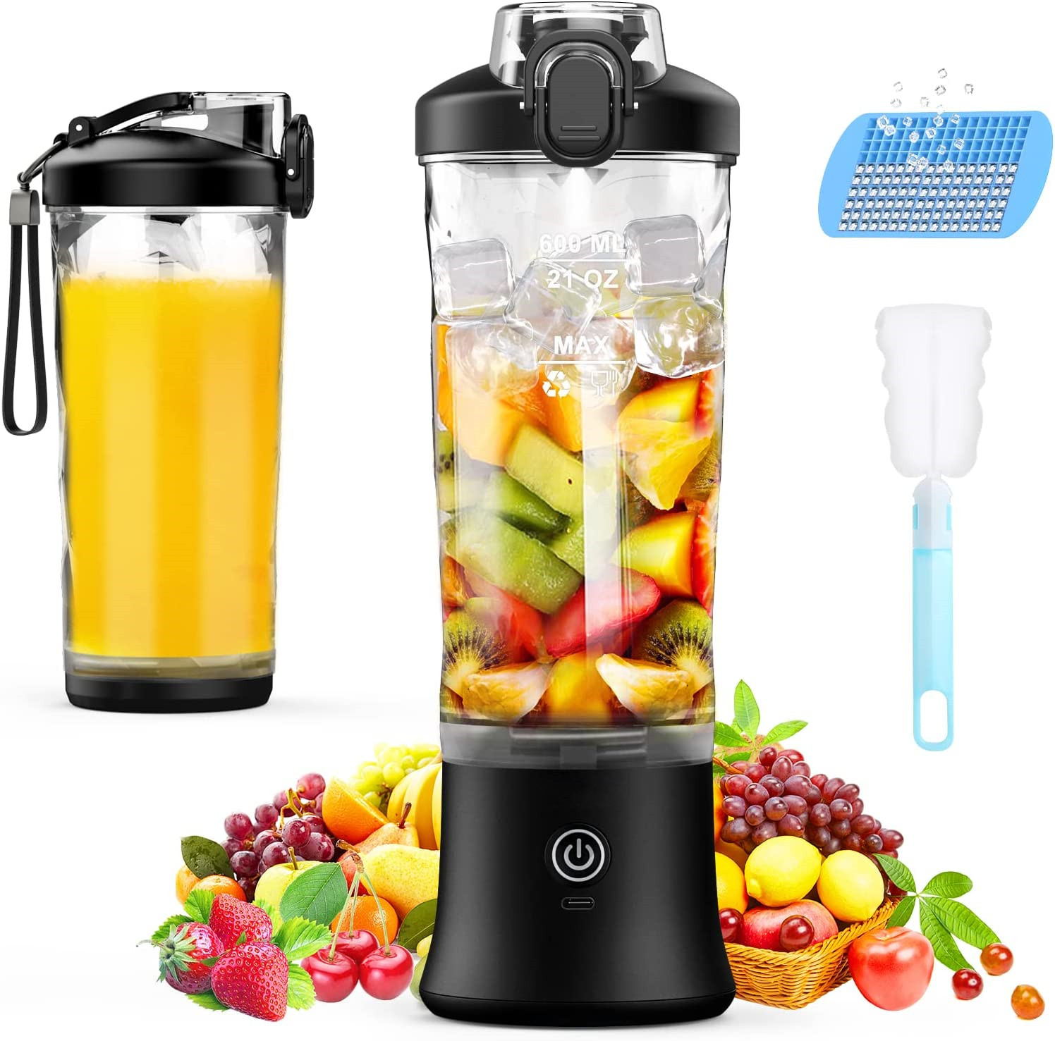 Factory design 600ml big Capacity Portable Sport juicer Rechargeable Juicer mixer blender portable juice blender