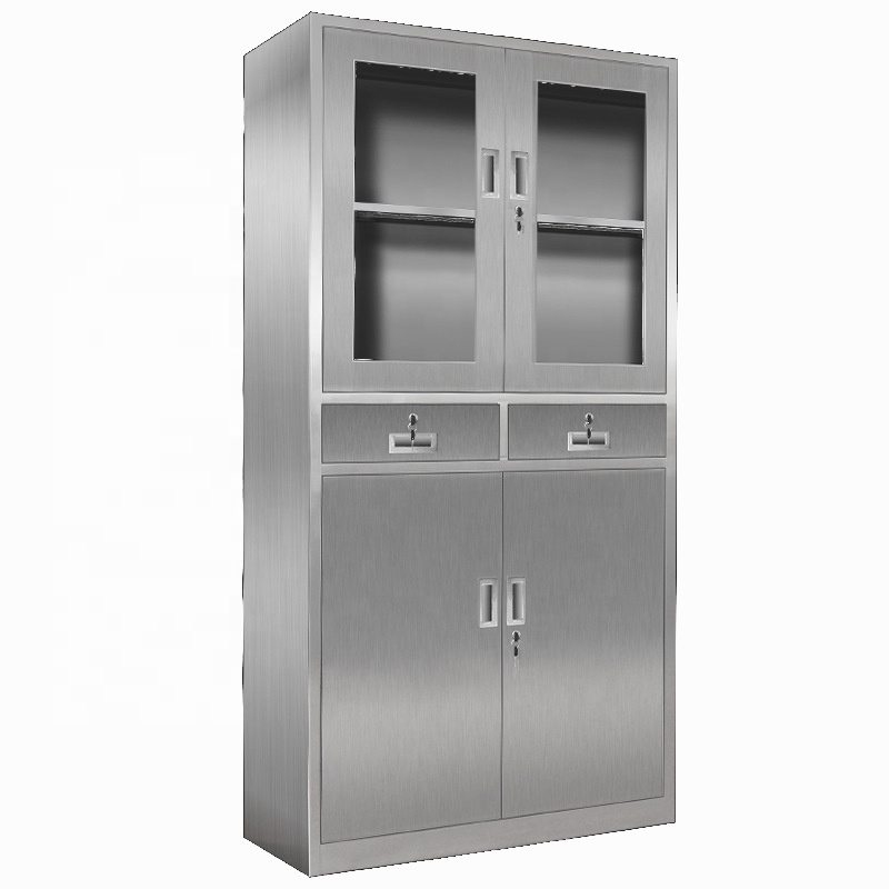 Stainless Steel Glass File Cabinet