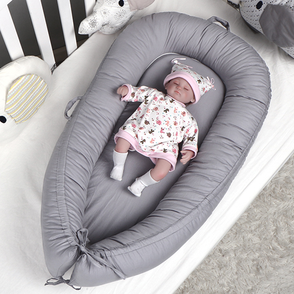 2021 New solid color portable detachable baby crib portable new born baby nest bed