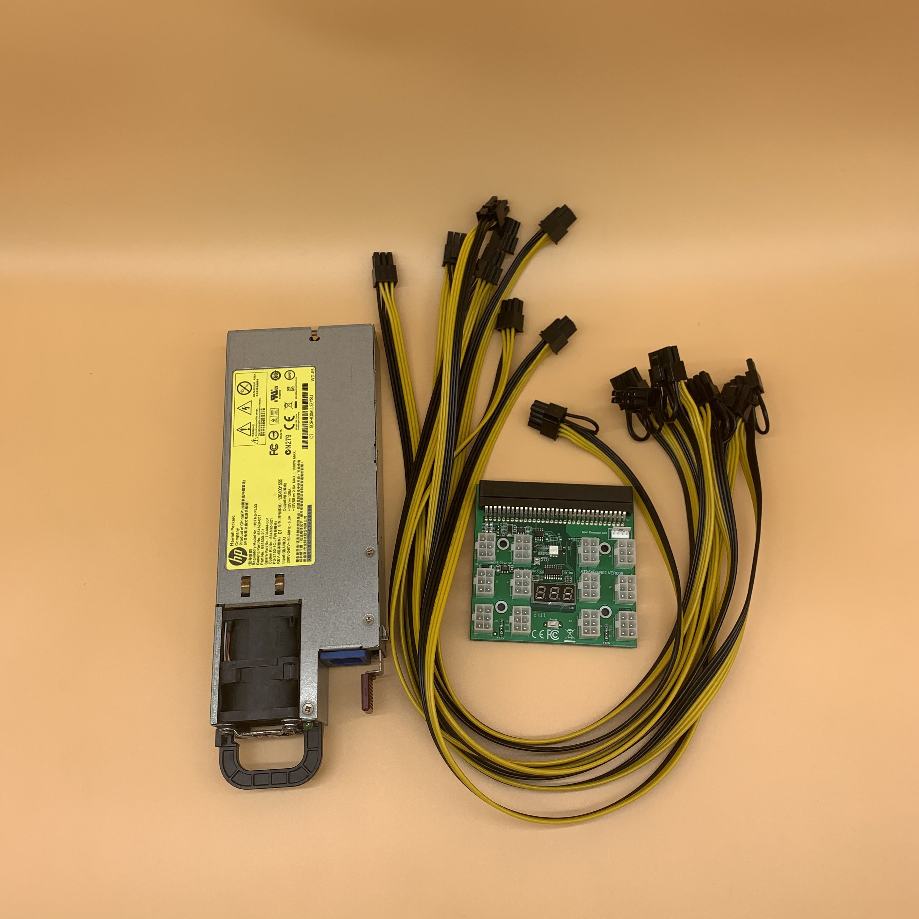 HSTNS-PL33 684529-001 аккумулятор большой емкости 12v 1500W Platinum горно-блок питания с 8 шт. 6PIN до 6 + 2PIN кабели и 12/17 портов коммутационная плата
