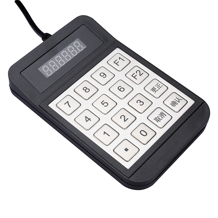 RS232 Pinpad Водонепроницаемая металлическая цифровая клавиатура для двухмерной оплаты кода
