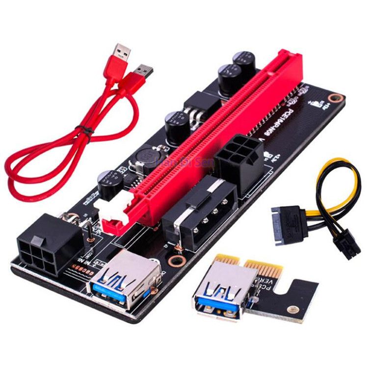 Компьютерная шина PCI-E VER009s 6 Pin 1x к 16x видеокарта PCI-E удлинитель PCI Express адаптер с USB 3,0 кабель-переходник