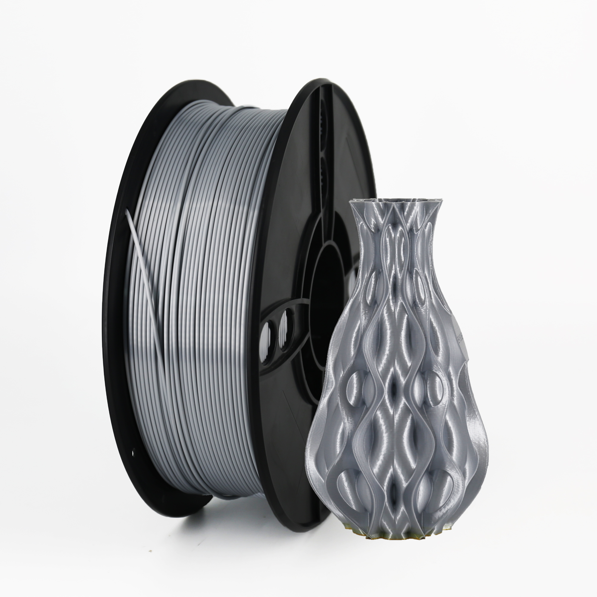 Manufacturer Supplier China cheap filament 1Kg 340m 3d PLA Silk Silver printer filament