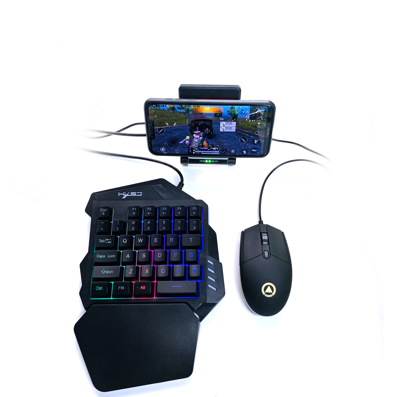 Клавиатура с одной рукой PUBG с игровой мышью и конвертером combo для мобильных геймеров android/ios