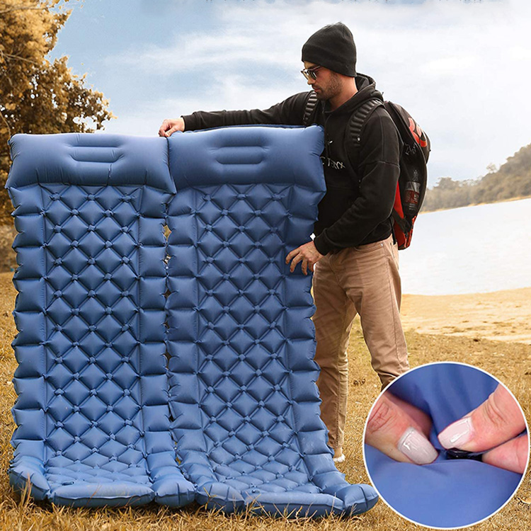 lightweight foot pump self inflatling sleeping pad for travel and hiking camping sleeping mat