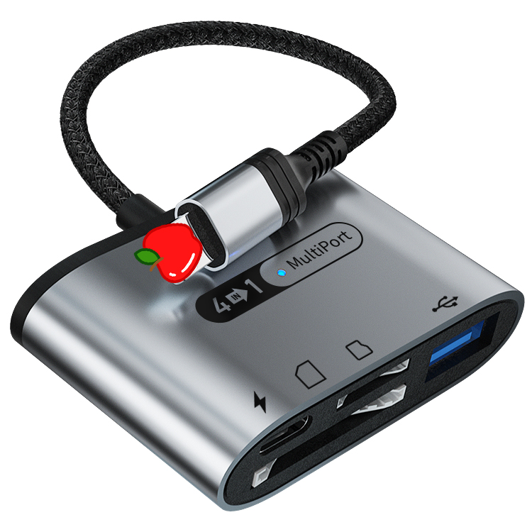 Высокоскоростной 4 в 1 8Pin SD TF кардридер USB 3,0 OTG Комплект для подключения камеры для iPhone iPad PD с быстрой зарядкой