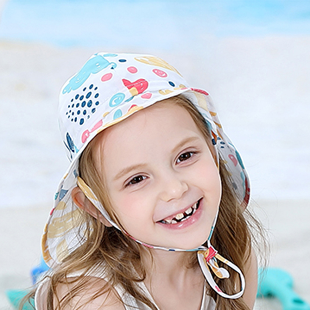 Kaavie с очаровательным принтом шеи крышка bebes кукла трансфер до gorro, защищающая малыша от солнца и playa de ninos proteccion летнее платье для девочки младшего возраста детское шляпа