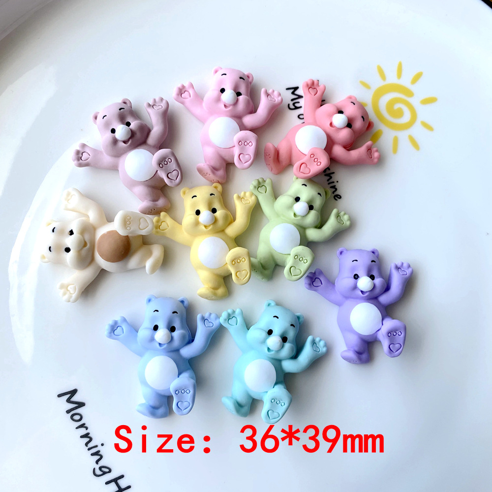 Mix Colors Cute Resin Dancing Bear Flat back Cabochon For DIY Resin Embellishments Hair Accessories Jewelry Craft Scrapbook Deco