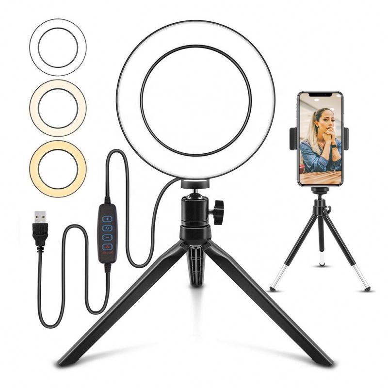 6.3 inches Ring Light with Tripod Stand and Phone Holder