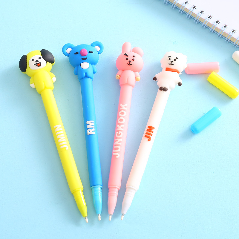 Оптовая продажа на заказ промотирования гель Kawaii милые шариковая ручка для девочек резиновые мультяшные кейсы чехол для мобильного телефона в стиле "Bts шариковая ручка