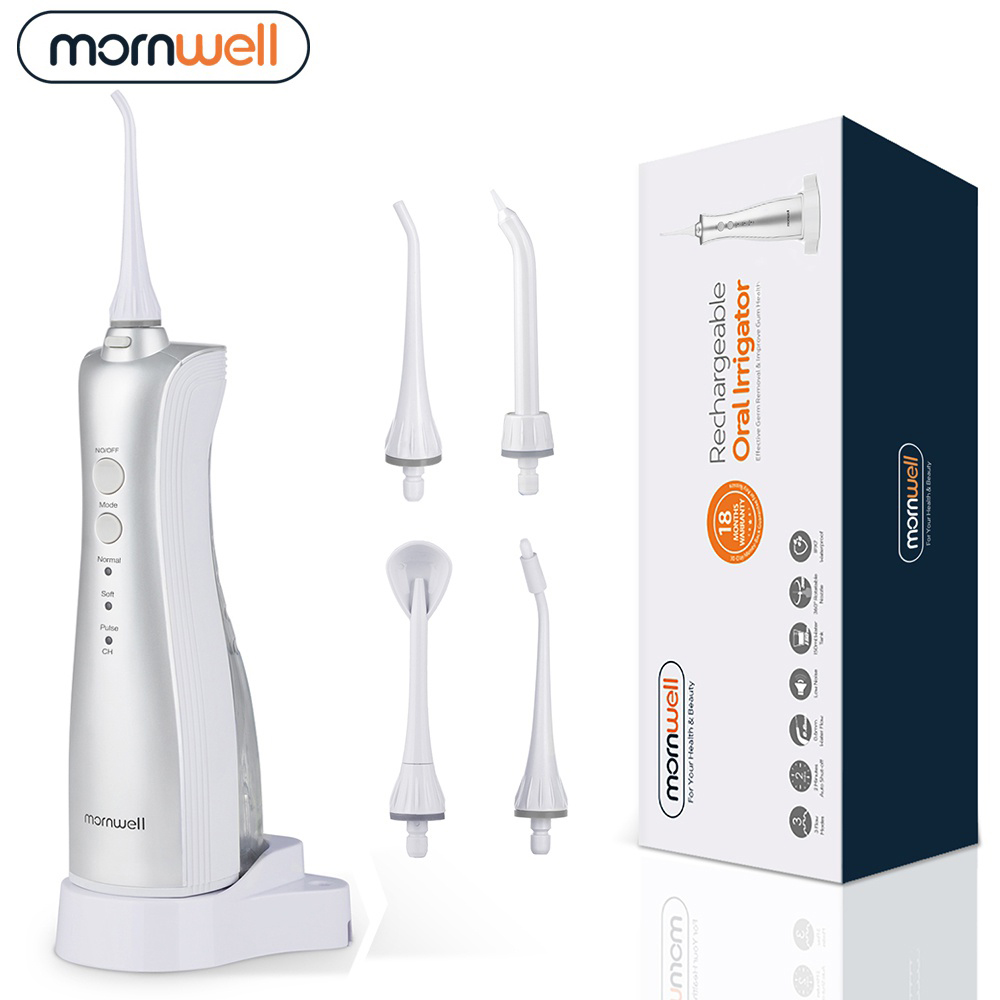 Mornwell 150ML Oral Irrigator Rechargeable Water Flosser Teeth Cleaner Portable Dental Water Jet Inductive Charging