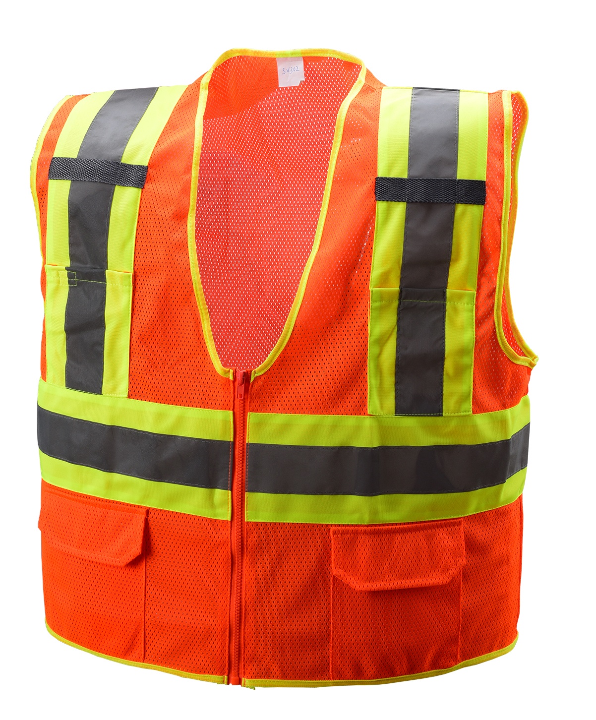 Polyester high visibility safety vest in yellow   orange with customized logo or screen print for cycling safety