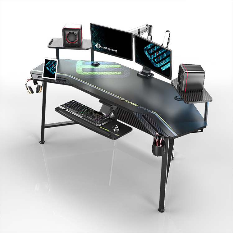 E-sports Fashion RGB Light Computer Desk Home Table Gaming Desk Backrest Reclining Ergonomic Game Anchor Live Broadcast Desk