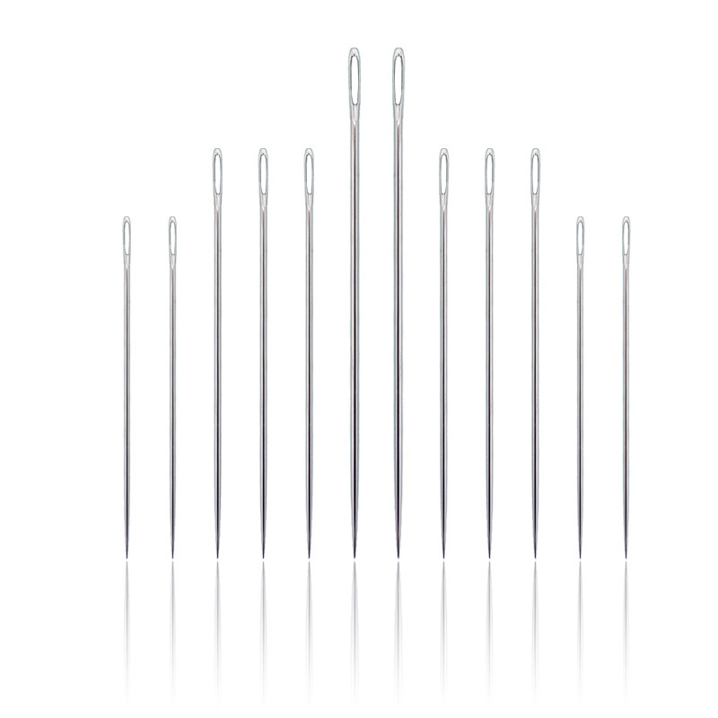 Hand Sewing Needles Double Hole Self Threading Needles For Old Man Blind Repair Stitching Embroidery Needlework Tool