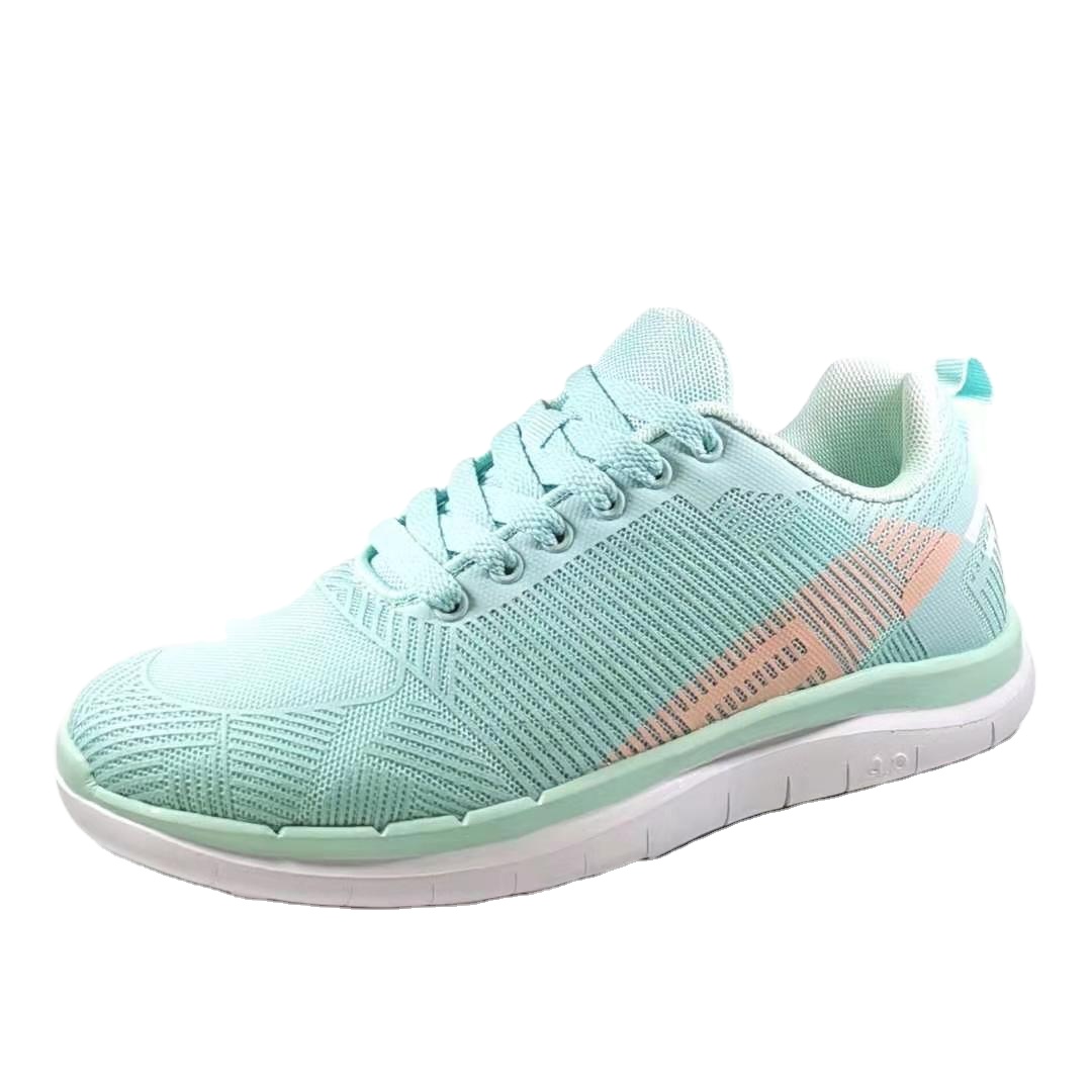 Weshine OEM Mesh Lace Up Flat Sneakers light weight Women outdoor Sport running shoes for girl in big size 35-43