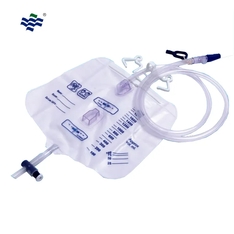 medical 2600ml luxury urine drainage bag with t-tap outlet