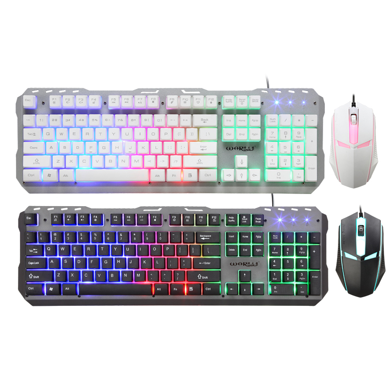 Механический большой Keycap Keboard набор металлический проводной костюм KM-005 клавиатура с мышью