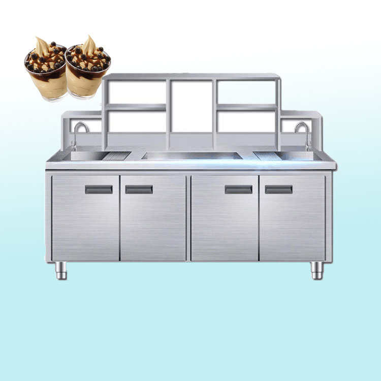 Hot Selling Bubble Milk Tea Equipment Refrigerate Bar Work Table Bubble Tea Counter