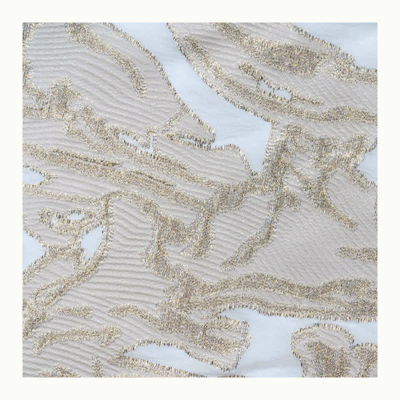 Refined gold silver embroidery 210806 silk cotton nylon rayon leather floral metallic lurex fabric