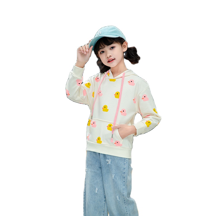 2021 Spring Girls Hoodie Cotton Comfortable Candy Color Sweatshirt Kids Outdoor Sportswear