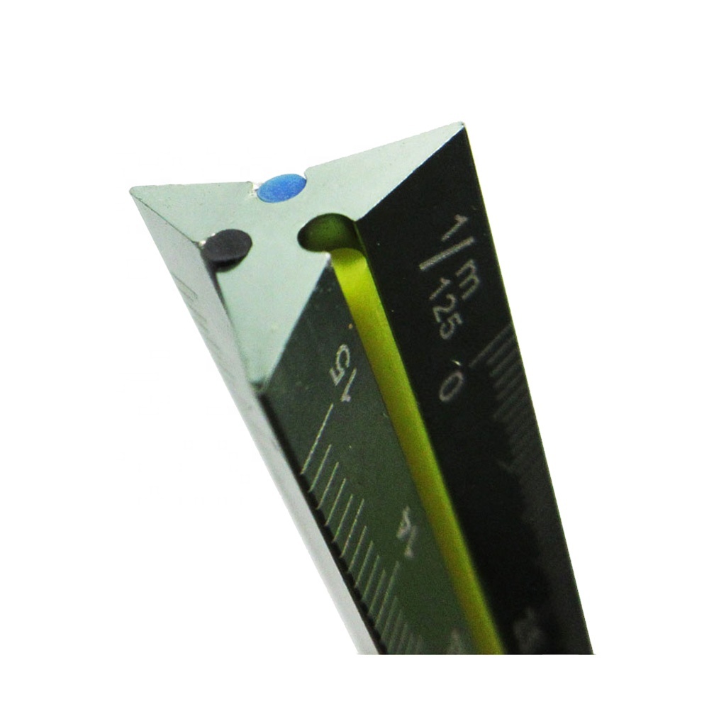 Wholesale mini metal 15cm 6 inch triangular ruler scale ruler custom loogo design aluminium ruler for school