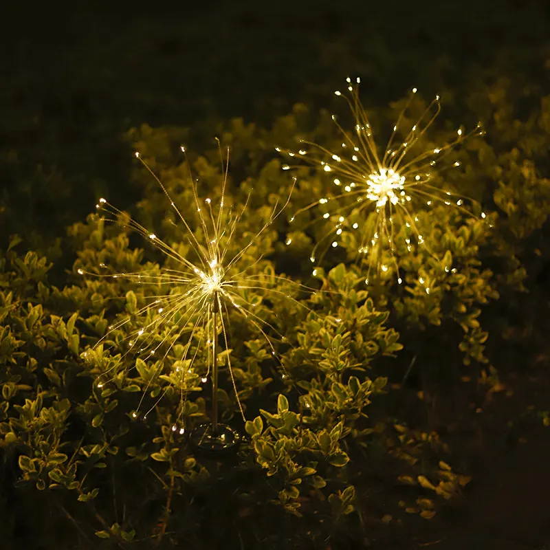 Wall Lamp Waterproof Outdoor Garden Lighting Power Solar Dandelion Fireworks Light