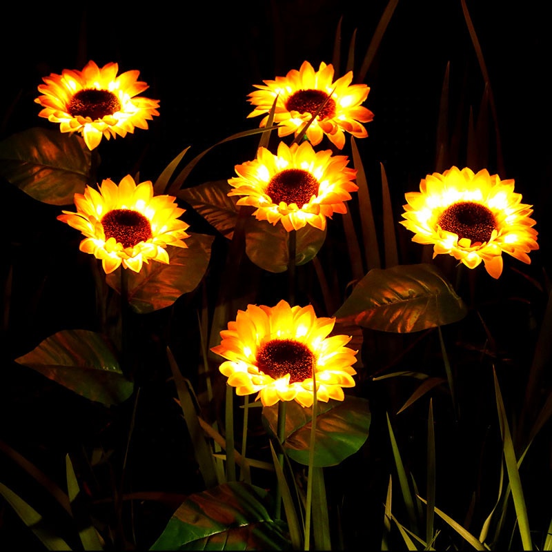 Decor Be Stand Simulation Garden Decoration Lamp Sunflower Outdoor Garden Lighting Decoration LED Artificial Flower Light