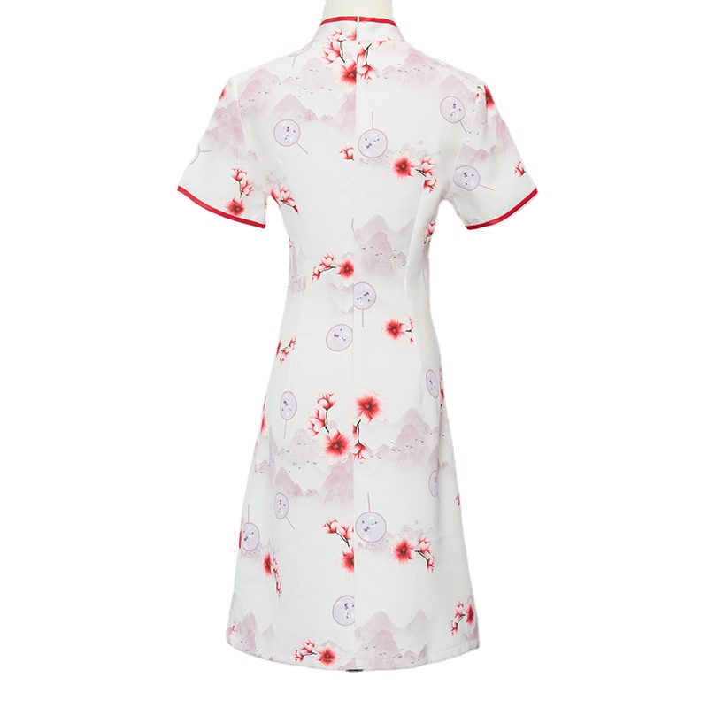 4-way Spandex Office Dress New Chinese Style Cheongsam Young Girl Dress