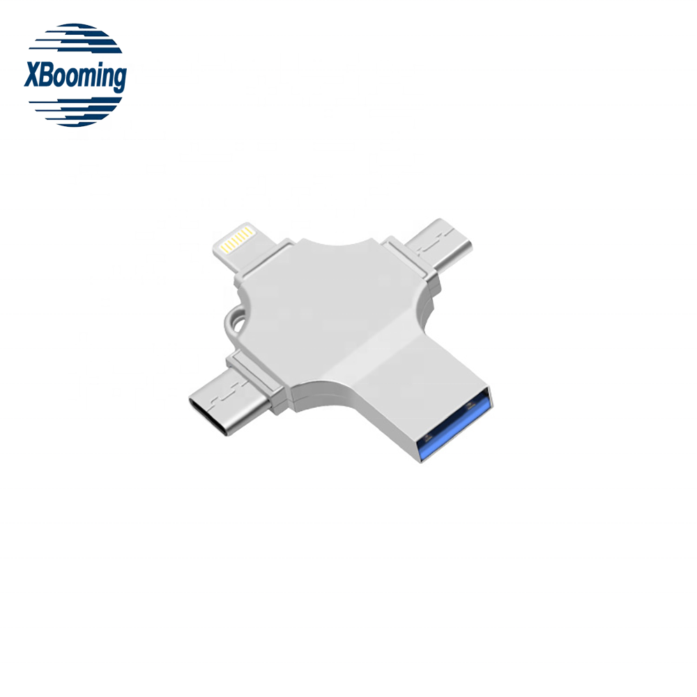 2021 оптовая продажа OEM Usb-накопитель металлический 4 ГБ 8 ГБ 16 ГБ 32 ГБ 4 в 1 флэш-накопитель Otg USB флэш-накопитель