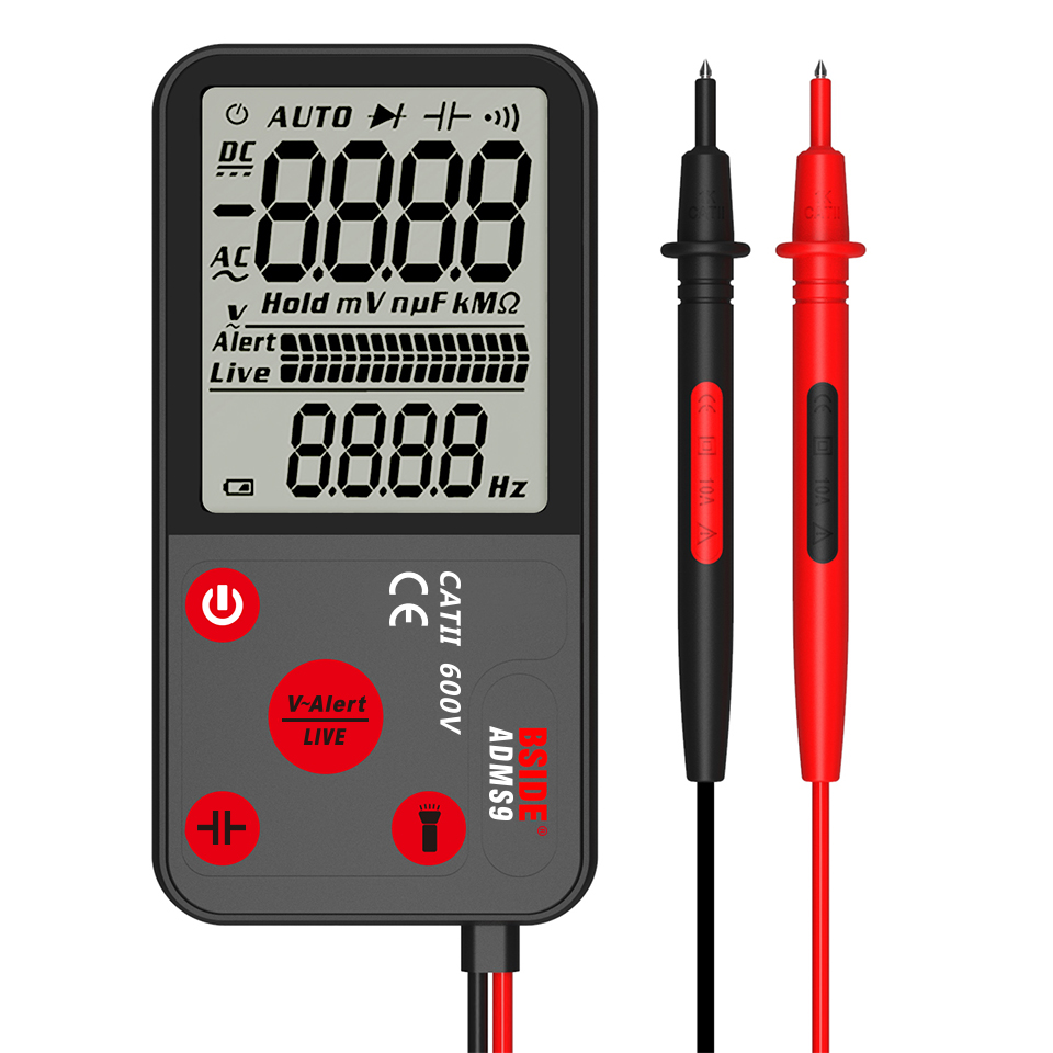 Bside ADMS9 6000 Counts 3-Line Display TRMS non-contact AC voltage detection sensor intelligent Smart digital multimeter tester