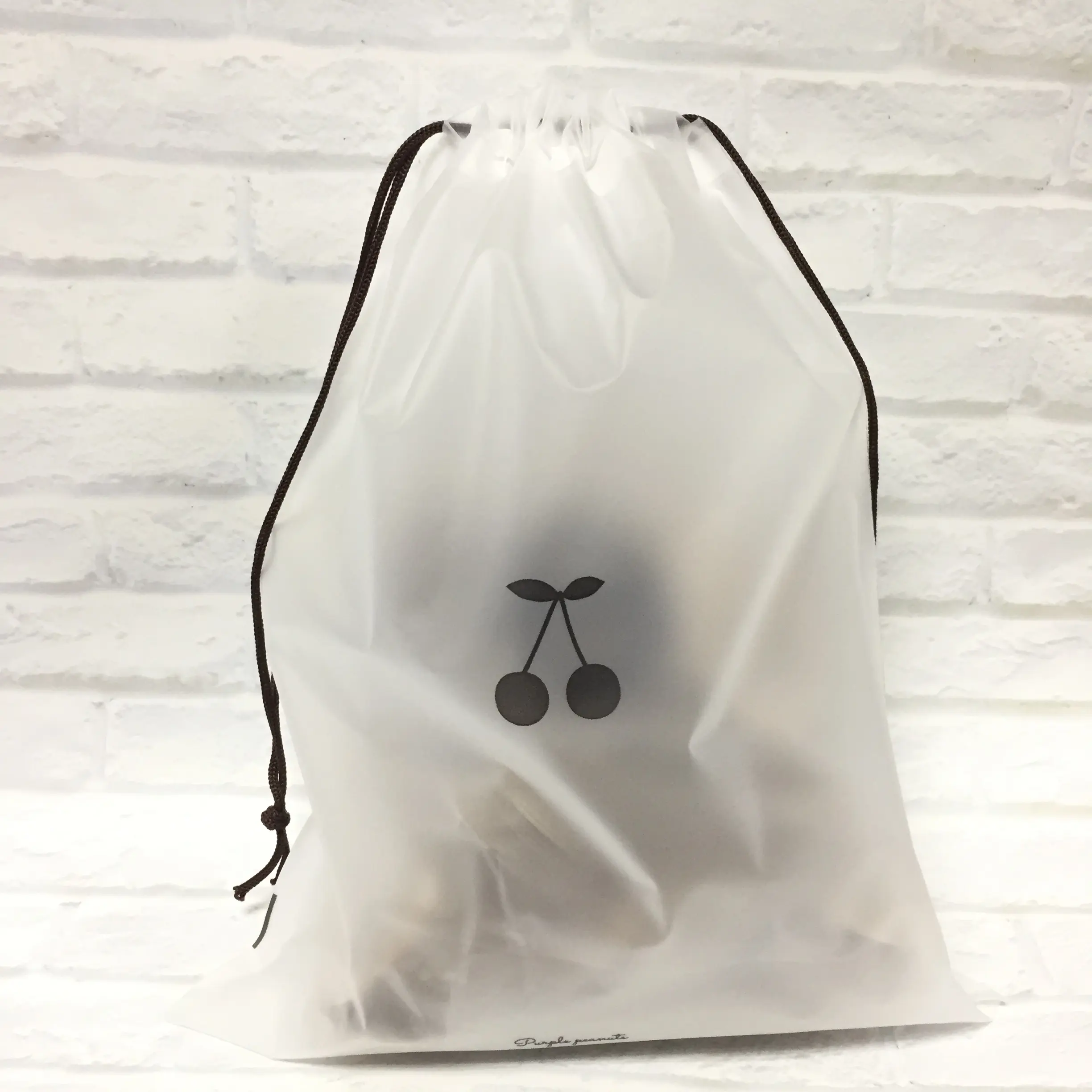 Biodegradable bag Plastic PVC drawstring bag Frosted EVA custom printing clothing packaging bag