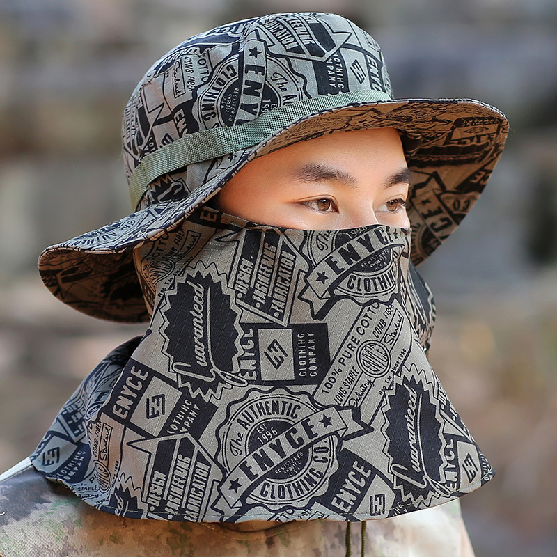 Хлопок boonie hat Камуфляж бурелом Защита от Солнца Открытый шляпа с ушанками