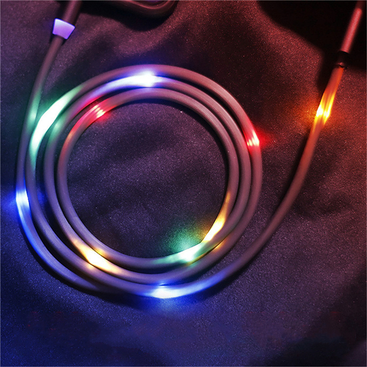 Бесплатный образец, 1 м, 3 в 1, магнитный светодиодный зарядный кабель USB C Micro USB для iPhone, Samsung, магнитные зарядные кабели