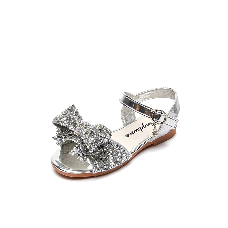 Pretty cute children flat sandals girls kids leather sandals for summer