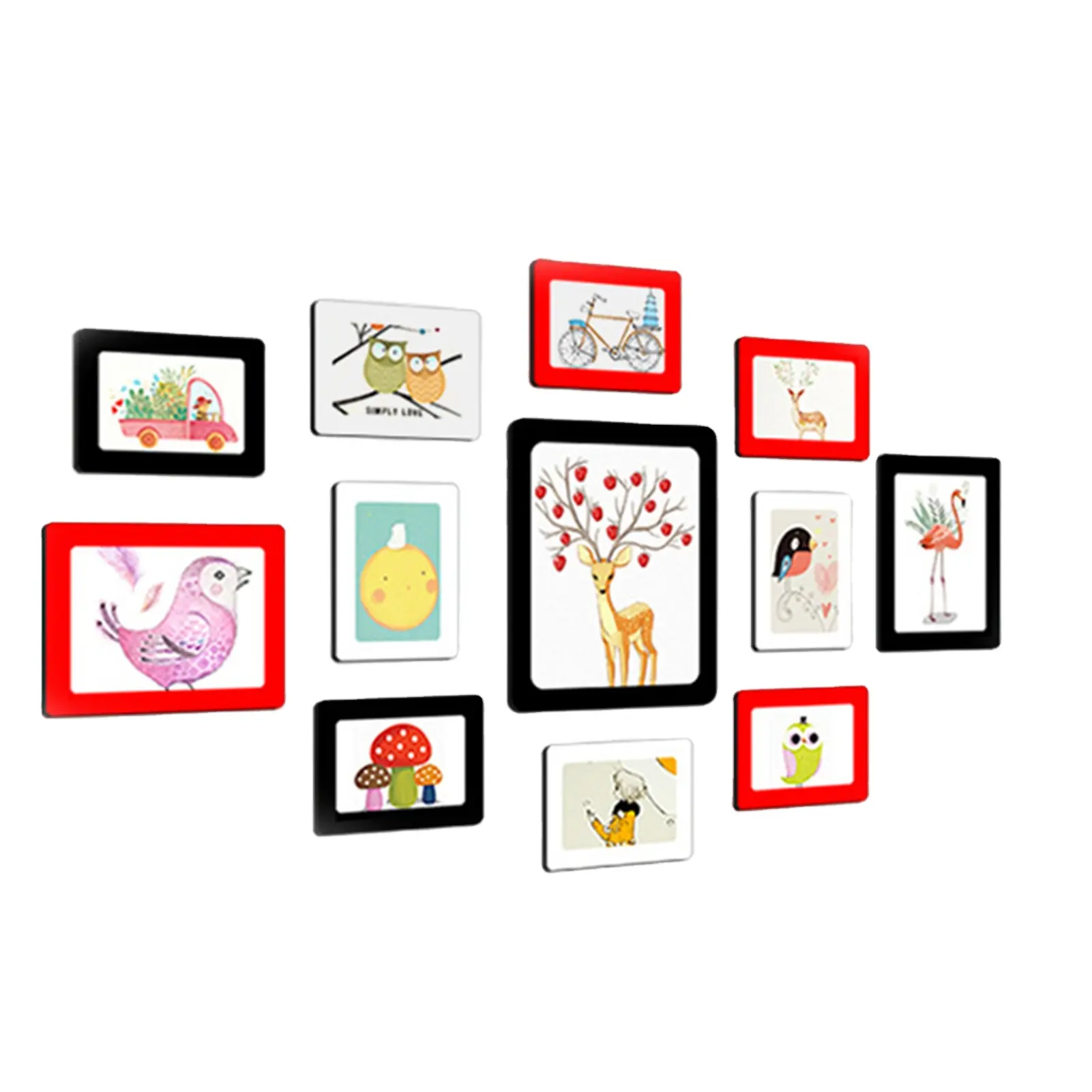5/7inches Creative Photo Wall Color dual  Reusable Picture Decor Refrigerator Magnetic PVC Photo Frame