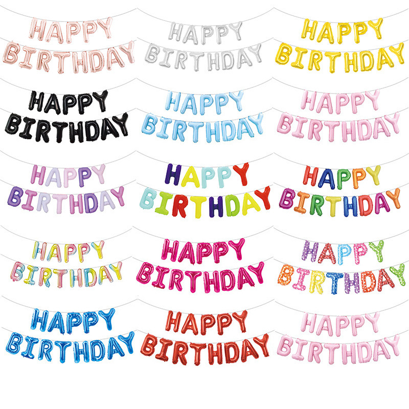 Оптовая продажа 16 дюймов с днем рождения письмо Feliz cumpleaños Globos комплект Hbd воздушный шарик из фольги в форме для девочек, комплект детской одежды для вечеринки в честь будущего рождения украшения