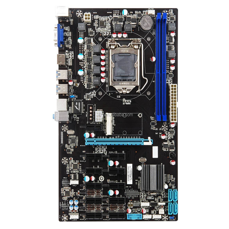 Материнская плата Esnoic B250BTC minig, Intel LGA 1151 Socket Core I3 I5 I7 2 DDR4 32 Гб ОЗУ, PCI слот, материнская плата