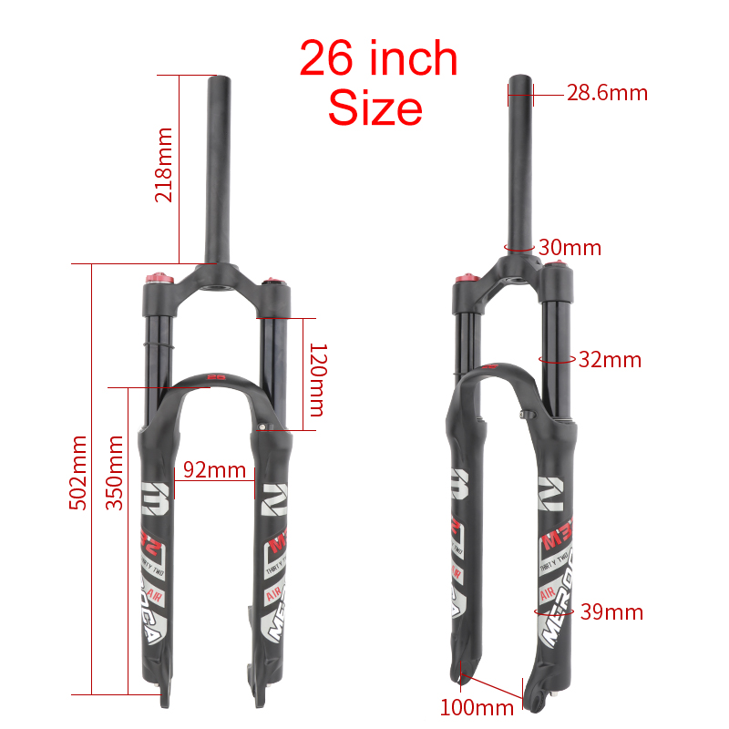 MEROCA Bicycle Air Fork 26/27.5/29 inch disc brake quick release MTB Shock Absorber Oil and Gas Fork