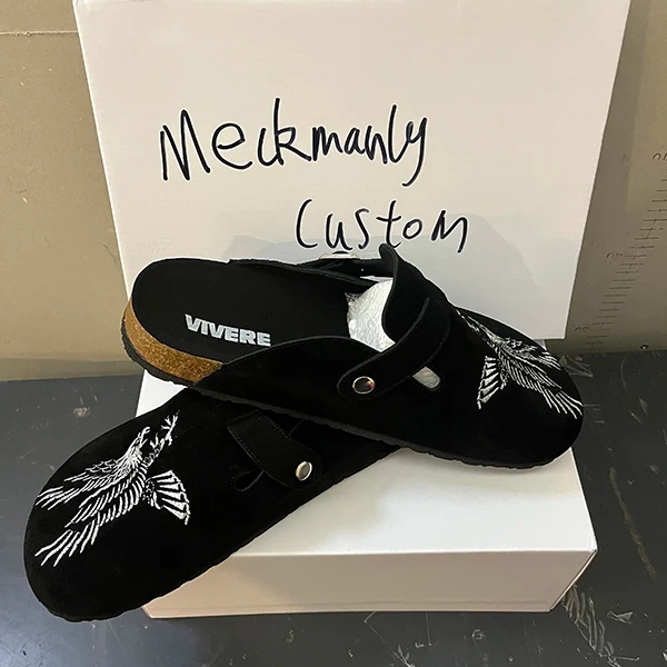 Custom Wholesale Unisex Clog Suede Cork Clogs Shoes for Women Men Anti slip Slippers Mules Clogs With Arch Support