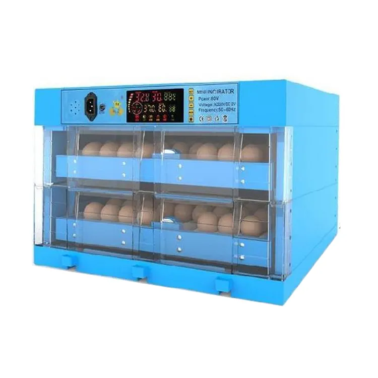 128 Cheap Chicken Egg Incubator For Sale Blue Fully Automatic Factory Direct Supply