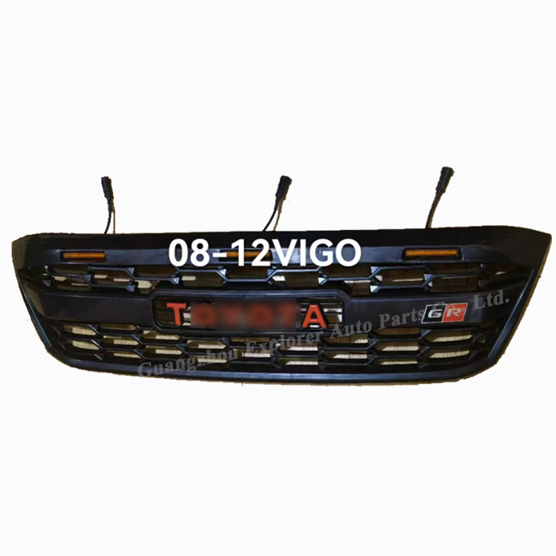 Заводская Передняя решетка для Toyota Hilux Vigo 2005-2011 2012-2015 со светодиодной подсветкой 4x4 Аксессуары Передние гоночные решетки