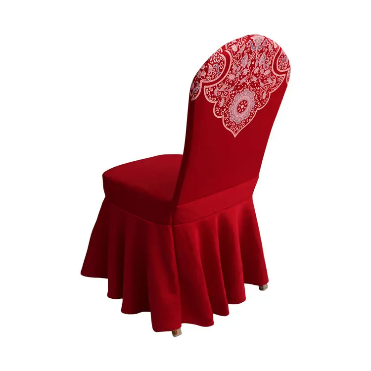 Good Quality Fancy yellow red Stretch Restaurant Dinning Table Chair Cover