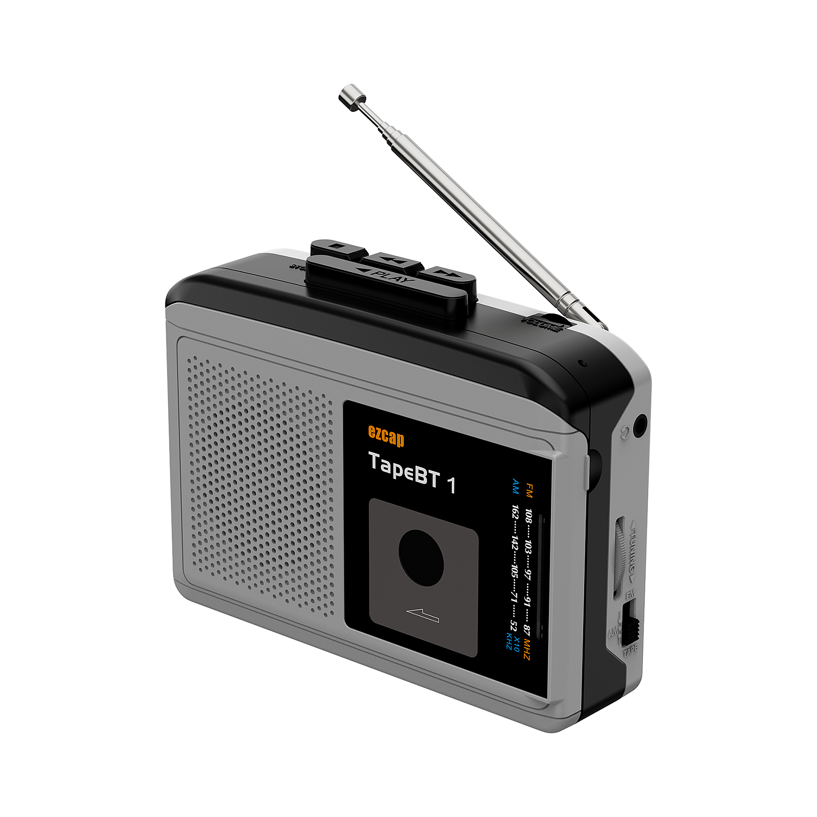 Кассетный плеер ezcap черный серебристый AM/FM радио с разъемом для наушников