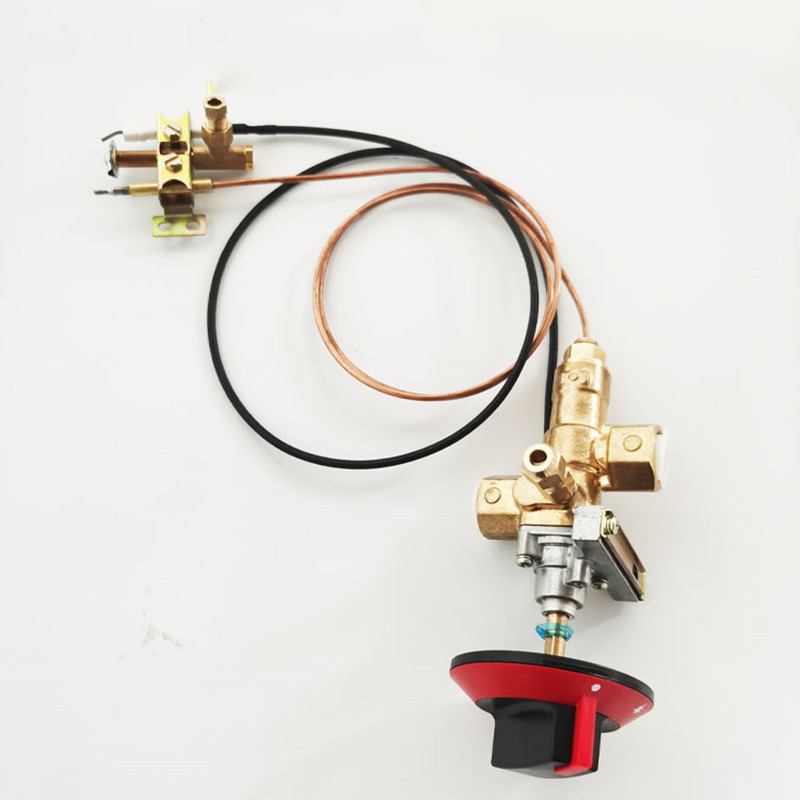 Sinopts Brass Gas Safety Valve Gas Cooker Parts Gas Oven Stove Inlet Valve Pilot Burner and Knob